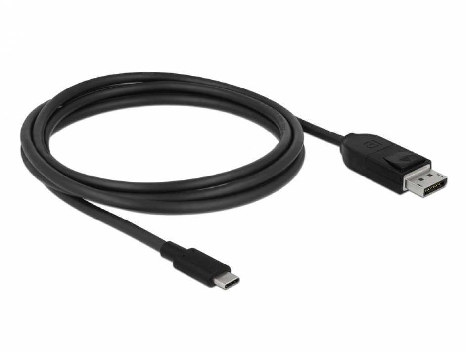 Imagine Cablu bidirectional USB-C la Displayport (DP Alt Mode) 8K 60Hz T-T 1m Negru - Certificat DP 8K-2