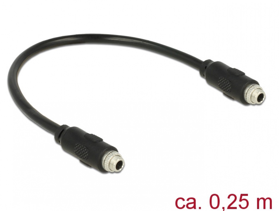 Imagine Cablu jack stereo 3.5mm M-M 0.25m montare panel, Delock 85115