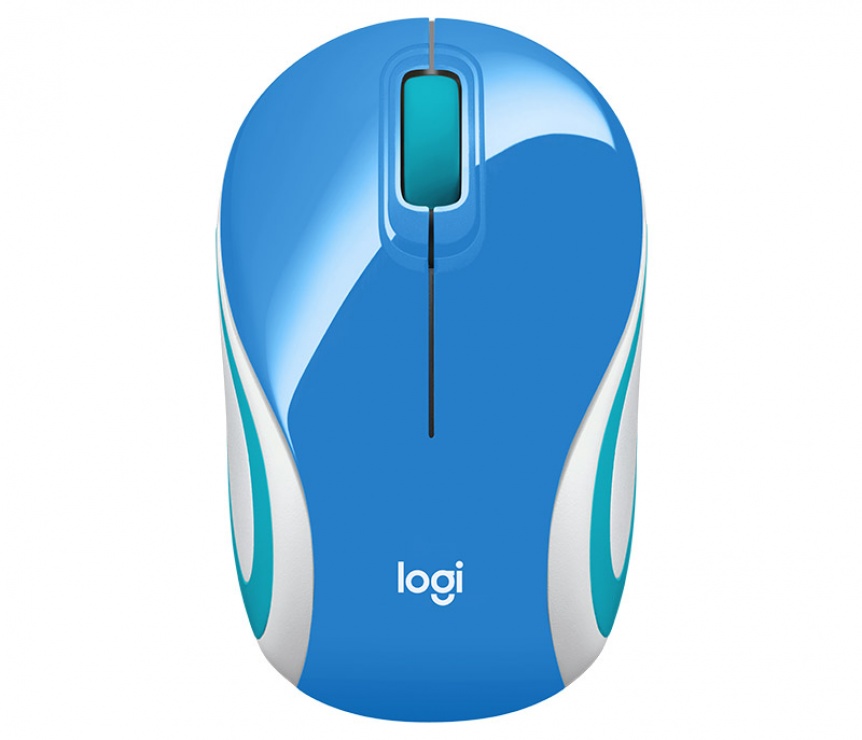 Imagine Mouse wireless M187 Alb/Bleu, Logitech