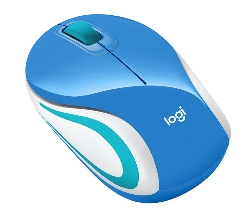 Imagine Mouse wireless M187 Alb/Bleu, Logitech-2