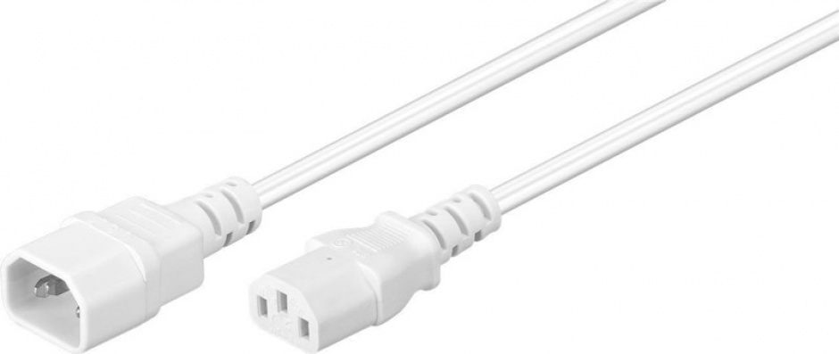 Imagine Cablu de alimentare IEC C13 la C14 Alb 0.5m, Goobay 97581