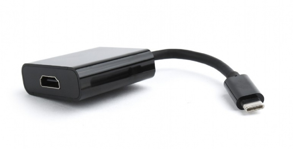 Imagine Adaptor USB-C la HDMI T-M Negru, Gembird A-CM-HDMIF-01