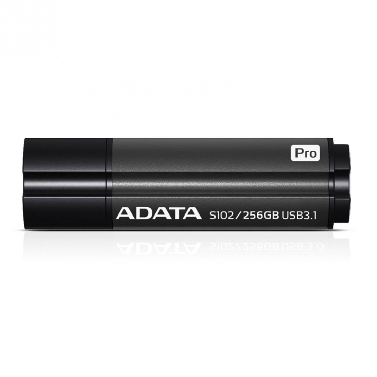 Imagine Stick USB 3.1 256GB carcasa din aluminiu Gri, ADATA S102 Pro