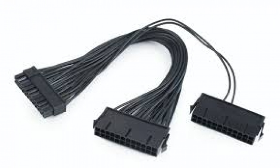 Imagine Cablu alimentare ATX 24 pini la 2 x ATX 24 pini 0.3m, Gembird CC-PSU24-01