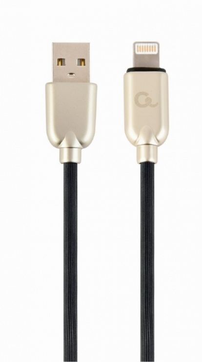 Imagine Cablu USB 2.0 la iPhone Lightning Premium 1m Negru, Gembird CC-USB2R-AMLM-1M
