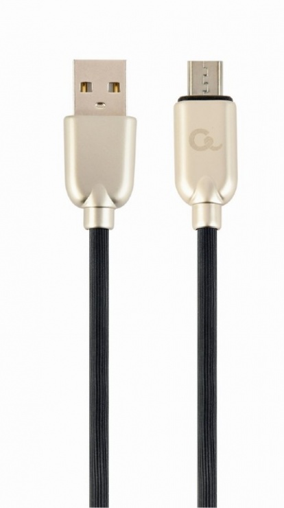 Imagine Cablu micro USB-B la USB 2.0 Premium 2m Negru, Gembird CC-USB2R-AMmBM-2M