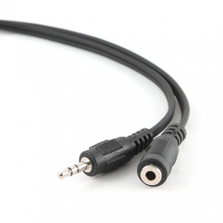 Imagine Cablu prelungitor jack stereo 3.5mm M-T 1.5m Negru, Gembird CCA-423