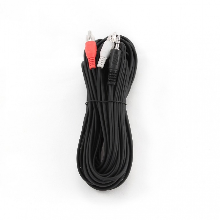 Imagine Cablu audio stereo Jack la 2 x RCA 10m, Gembird CCA-458-10M-1