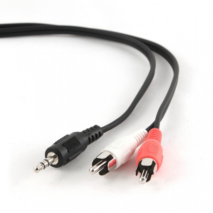Imagine Cablu audio stereo Jack la 2 x RCA 5m, Gembird CCA-458-5M