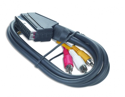 Imagine Cablu euroscart la 3 x RCA 1.8m, Gembird CCV-519