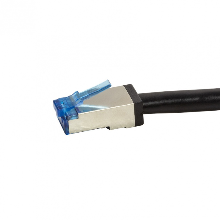 Imagine Cablu de retea S/FTP RJ45 pentru exterior CAT.6A 10m Negru, Logilink CQ7103S-1