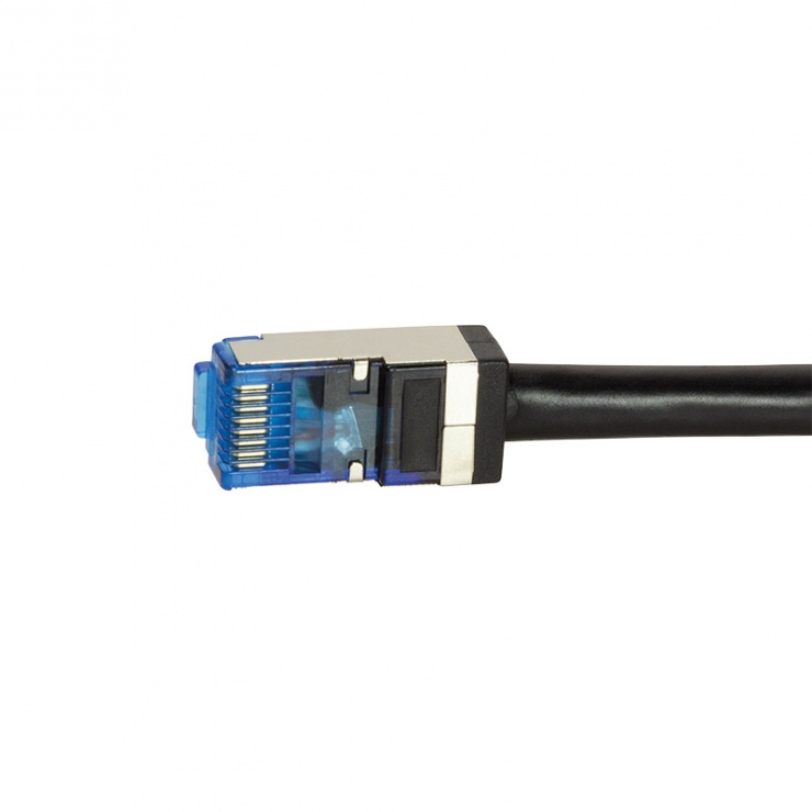 Imagine Cablu de retea S/FTP RJ45 pentru exterior CAT.6A 5m Negru, Logilink CQ7073S-2