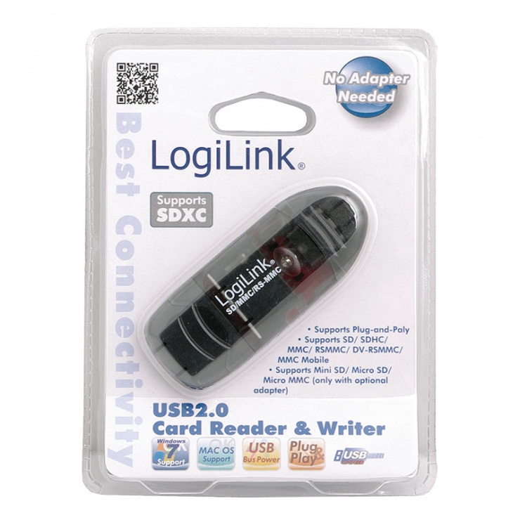 Imagine Cititor de carduri USB 2.0 la SD/MMC, Logilink CR0007-1