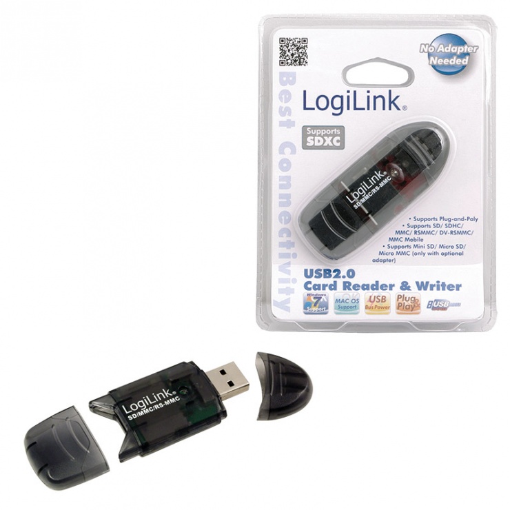 Imagine Cititor de carduri USB 2.0 la SD/MMC, Logilink CR0007-2