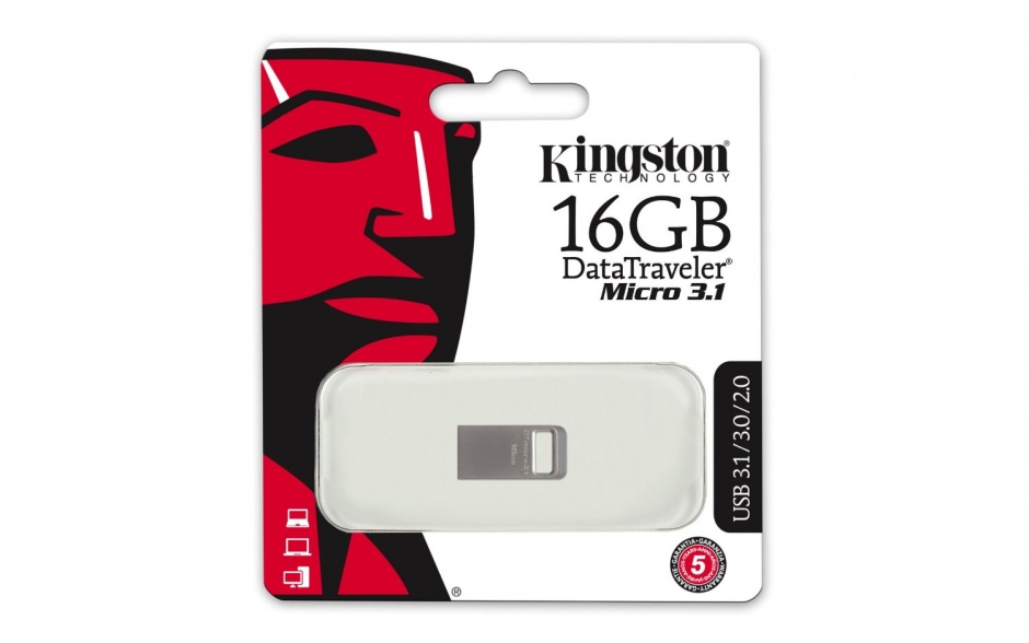 Imagine Stick DataTraveler Micro 16GB USB 3.1/3.0, Metal, Kingston DTMC3/16GB-1