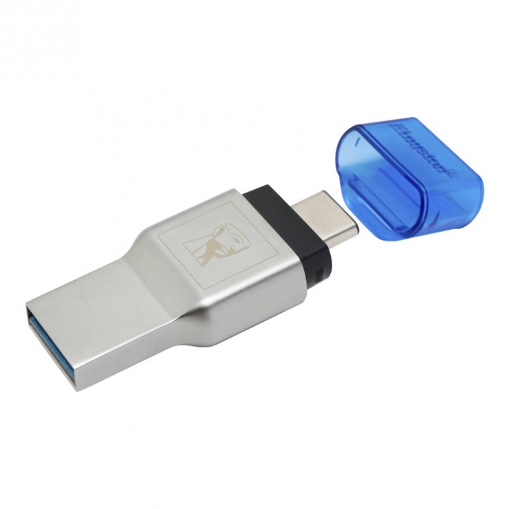 Imagine Cititor de carduri USB 3.1-C la microSD/SDHC/SDXC UHS-I, Kingston FCR-ML3C-1