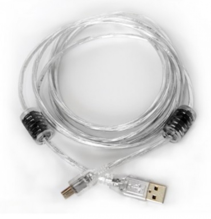 Imagine Cablu USB 2.0 la mini USB T-T 2m transparent, KTCBLHE14023