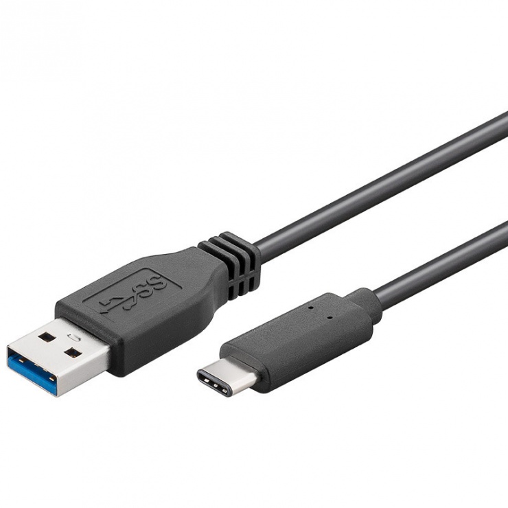 Imagine Cablu USB 3.0-A la tip C T-T 0.15m Negru, KU31CA015BK