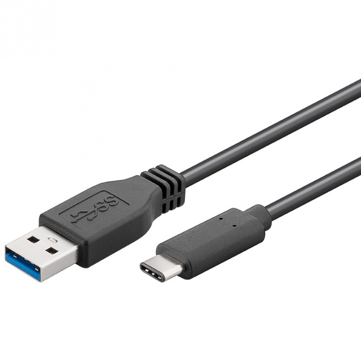 Imagine Cablu USB 3.1 tip C la tip A T-T negru 3m