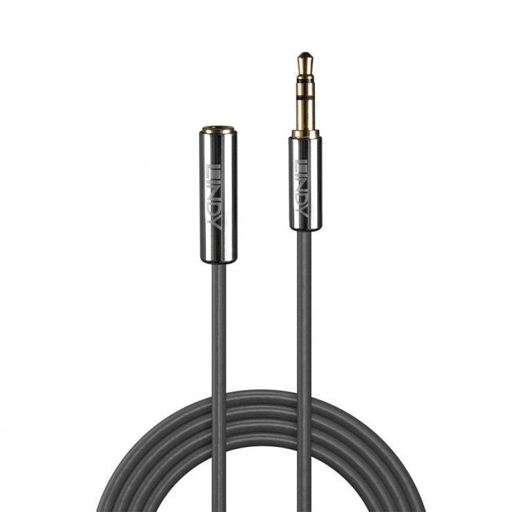 Imagine Cablu prelungitor audio jack stereo 3.5mm CROMO Line T-M 0.5m, Lindy L35326-1