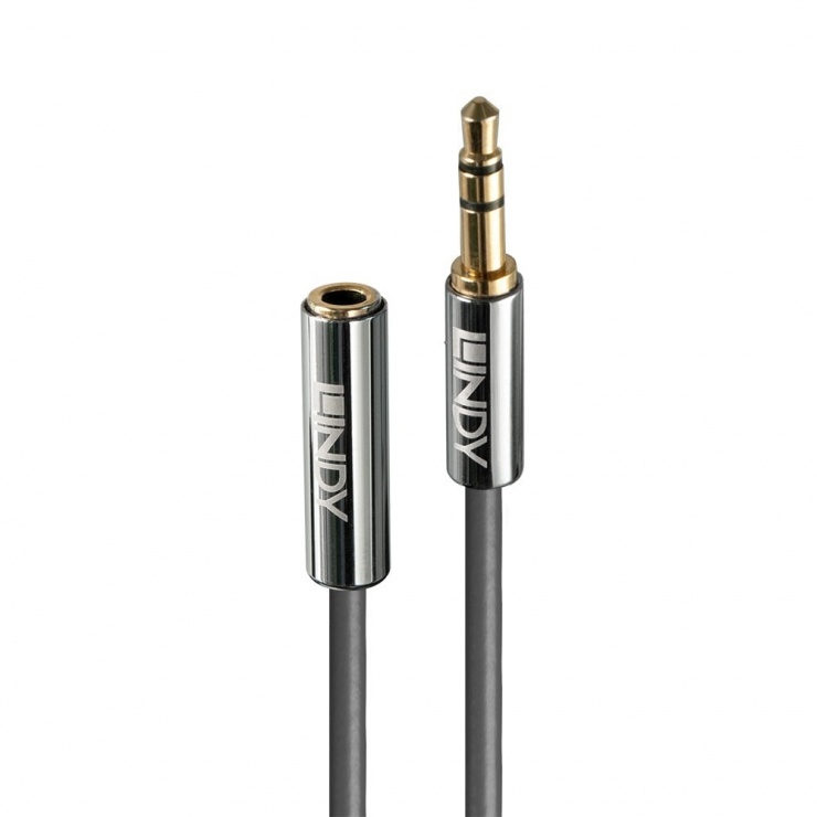 Imagine Cablu prelungitor audio jack stereo 3.5mm CROMO Line T-M 3m, Lindy L35329