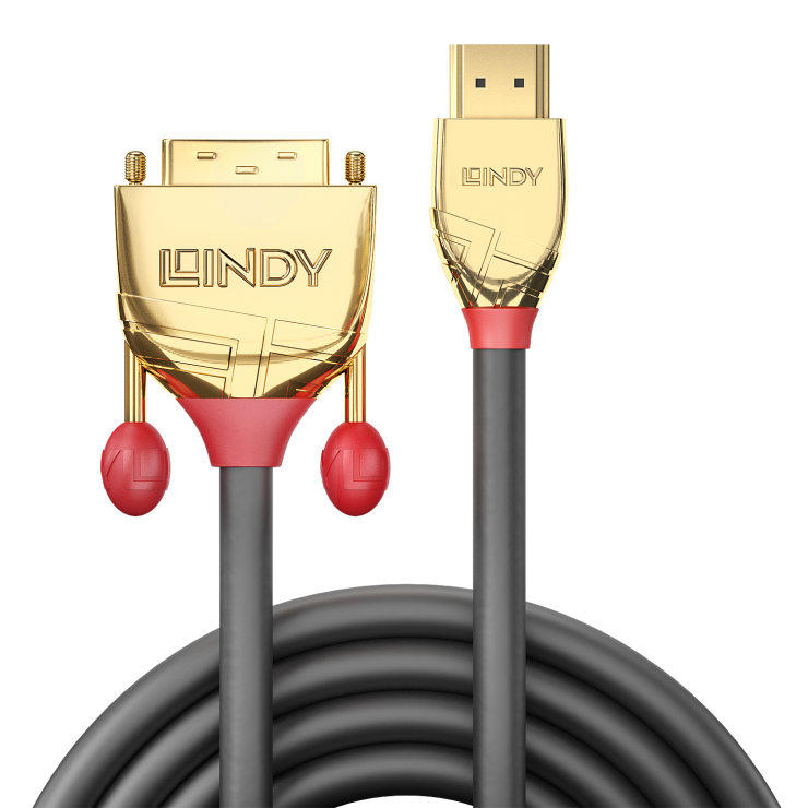Imagine Cablu HDMI la DVI-D Gold Line T-T 2m, Lindy L36195-1