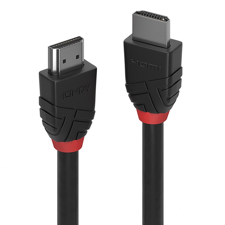 Imagine Cablu HDMI v2.0 4K60Hz Black Line T-T 0.5m, Lindy L36470