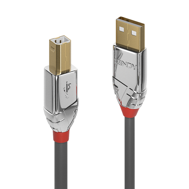 Imagine Cablu USB 2.0 tip A la tip B 2m Cromo Line, Lindy L36642