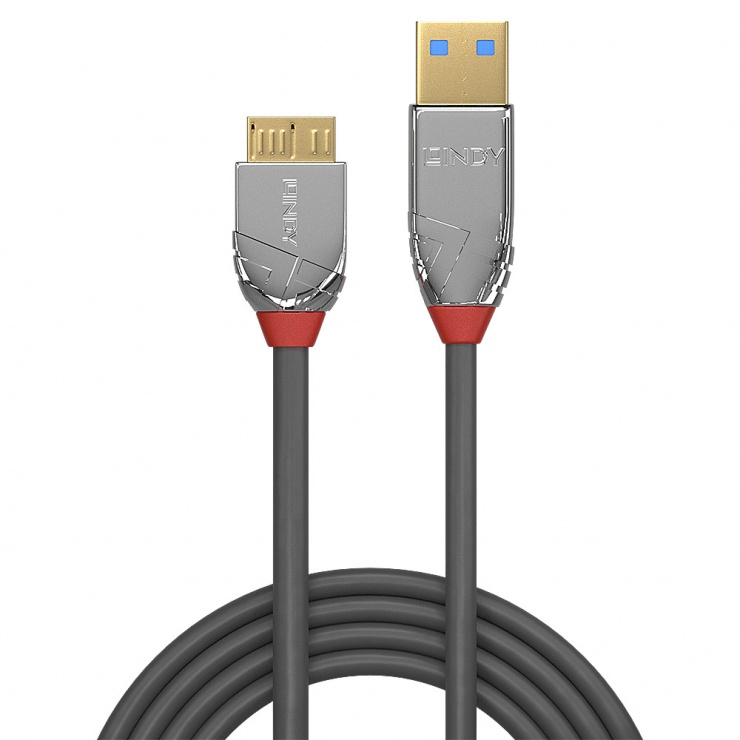 Imagine Cablu micro USB-B 3.0 la USB-A 0.5m CROMO Line, Lindy L36656-1