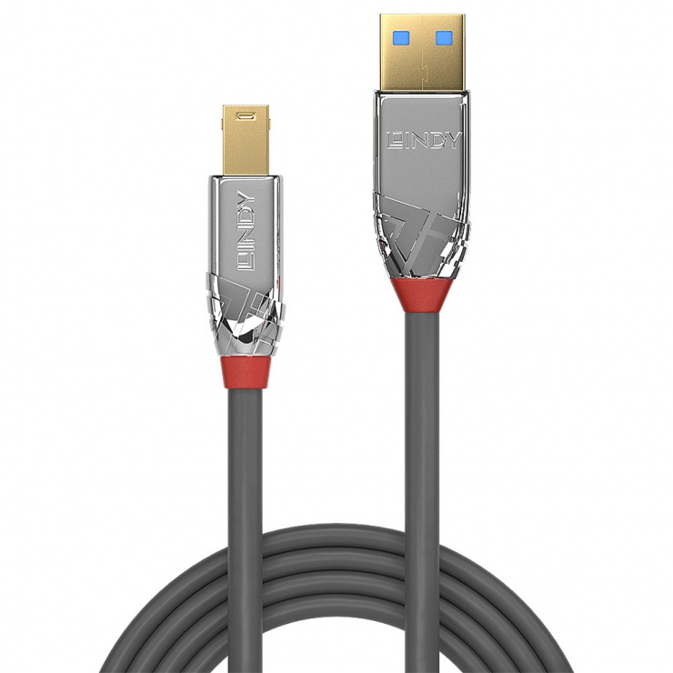 Imagine Cablu de imprimanta USB-A 3.0 la USB-B T-T Cromo Line 1m, Lindy L36661-1