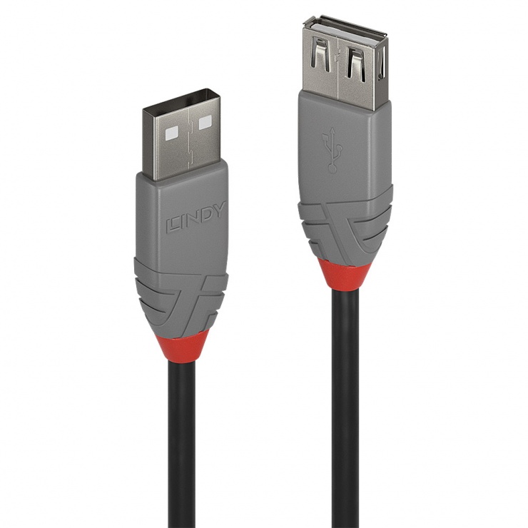 Imagine Cablu prelungitor USB 2.0 T-M 5m Anthra Line, Lindy L36705