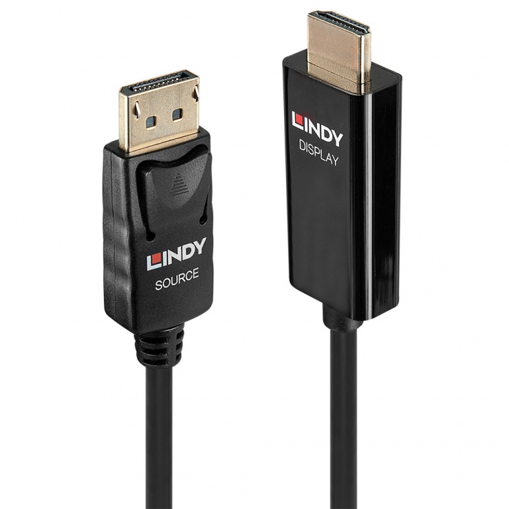 Imagine Cablu DisplayPort la HDMI activ T-T 0.5m, Lindy L40914