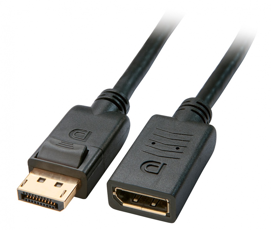 Imagine Cablu prelungitor Displayport T-M 1m Negru, Lindy L41623