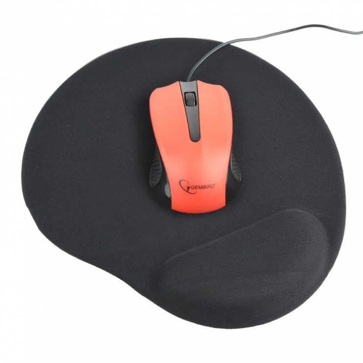 Imagine Mouse pad cu gel baza de cauciuc antiderapanta Negru, MP-GEL-BK-1