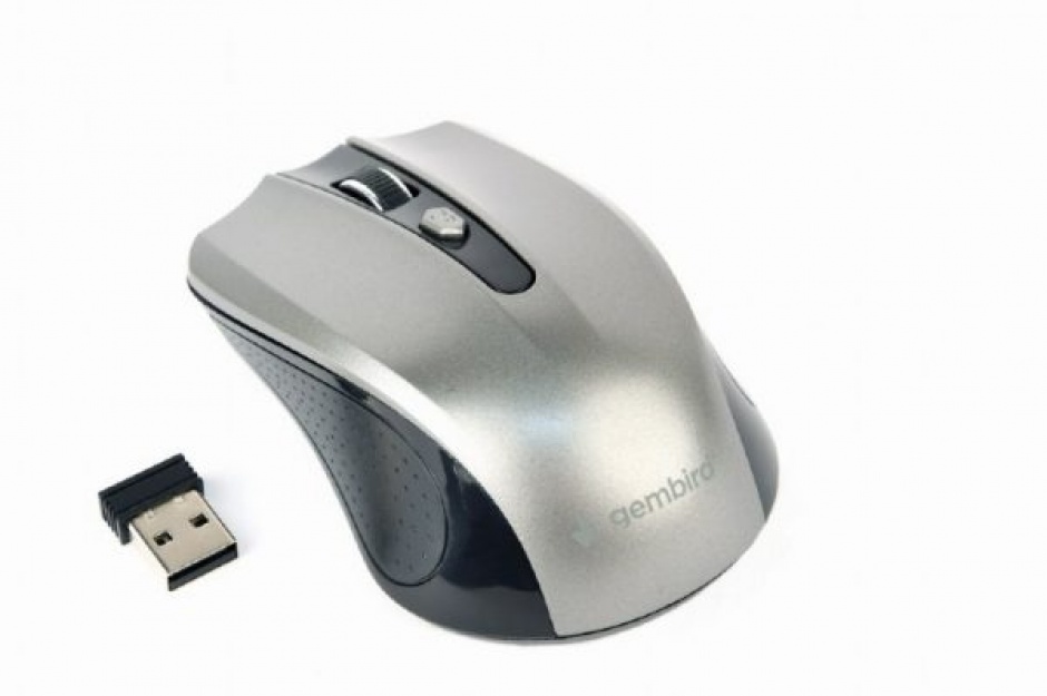 Imagine Mouse wireless 4 butoane Negru/Argintiu, Gembird MUSW-4B-04-BG
