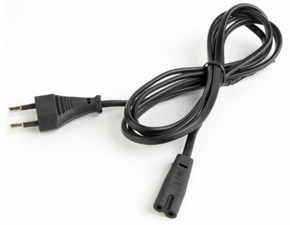 Imagine Cablu alimentare Euro la IEC C7 (casetofon) 2 pini 1.8m, Gembird PC-184-VDE-1