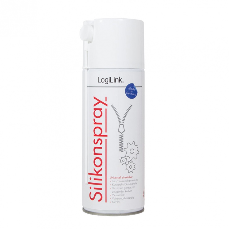 Imagine Spray curatare cu silicon rezistent la apa pentru balamale/usi/ferestre, Logilink RP0015