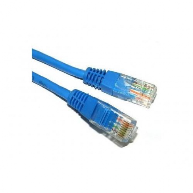 Imagine Cablu de retea UTP cat 5e 10m Albastru, Spacer SP-PT-CAT5-10M-BL