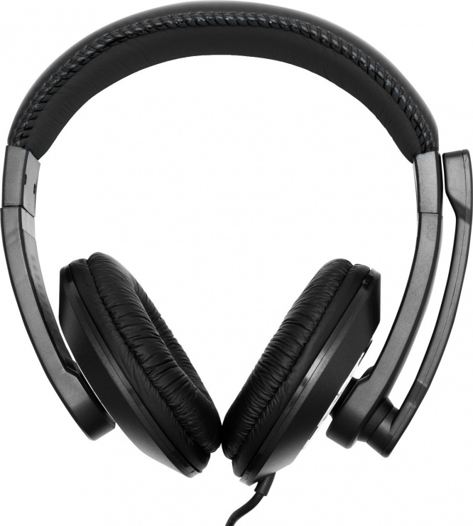 Imagine Casti cu microfon jack stereo 3.5mm Negre, Spacer SPC-819