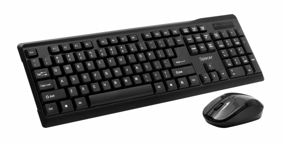 Imagine Kit wireless tastatura si mouse optic Negru, Spacer SPDS-1100