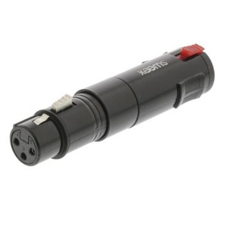 Imagine Adaptor XLR 3 pini la jack 6.3mm M-M Negru, SWEEX SWOP15944B-2
