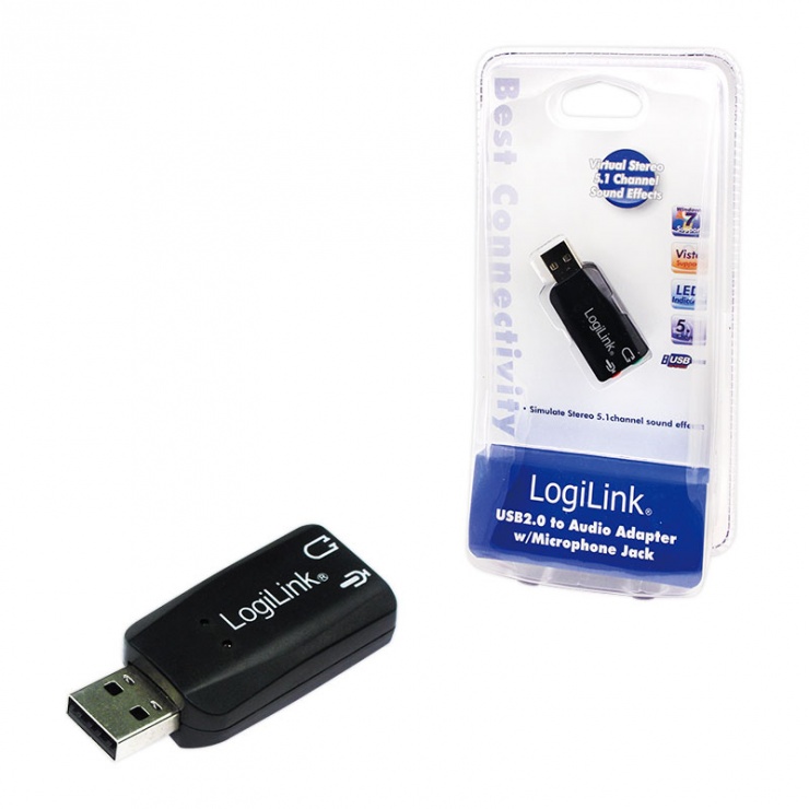Imagine Placa de sunet 5.1 USB Virtual 3D, Logilink UA0053-2