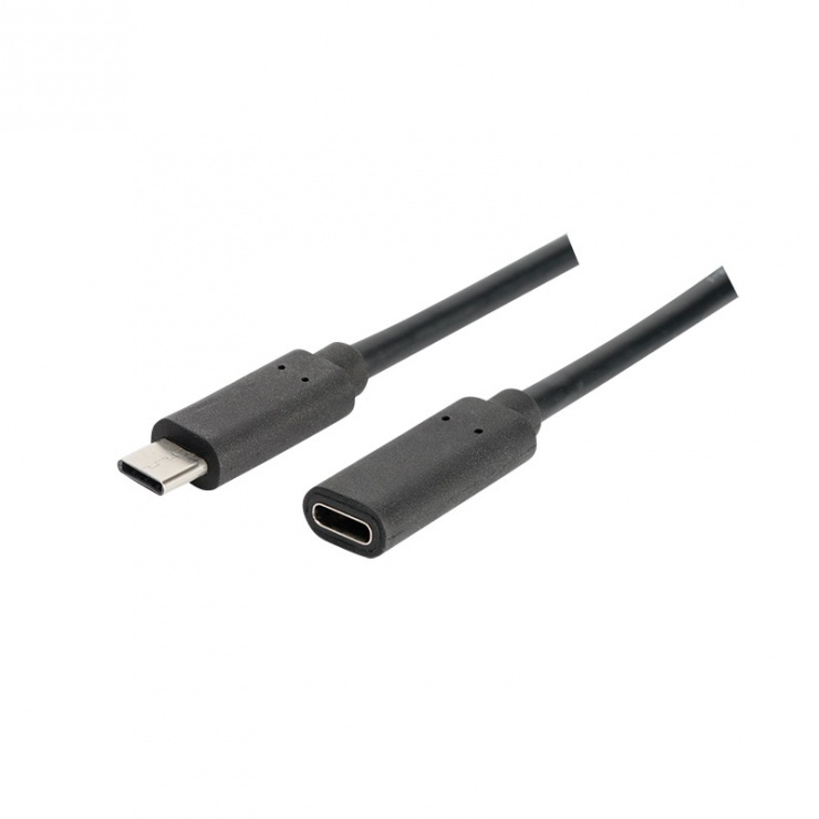 Imagine Cablu prelungitor USB 2.0 tip C T-M 5m Negru, Logilink UA0337