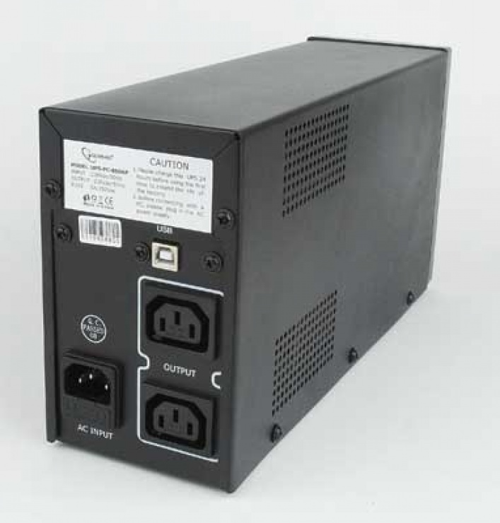 Imagine UPS cu AVR 850VA, Gembird UPS-PC-850AP-1