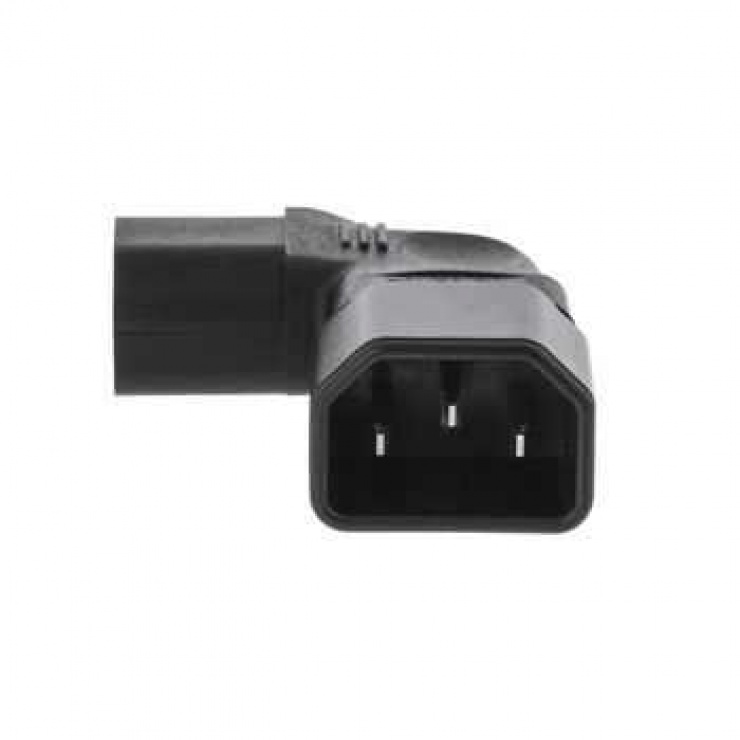 Imagine Adaptor alimentare IEC C13 la C14 unghi 90 grade stanga-1
