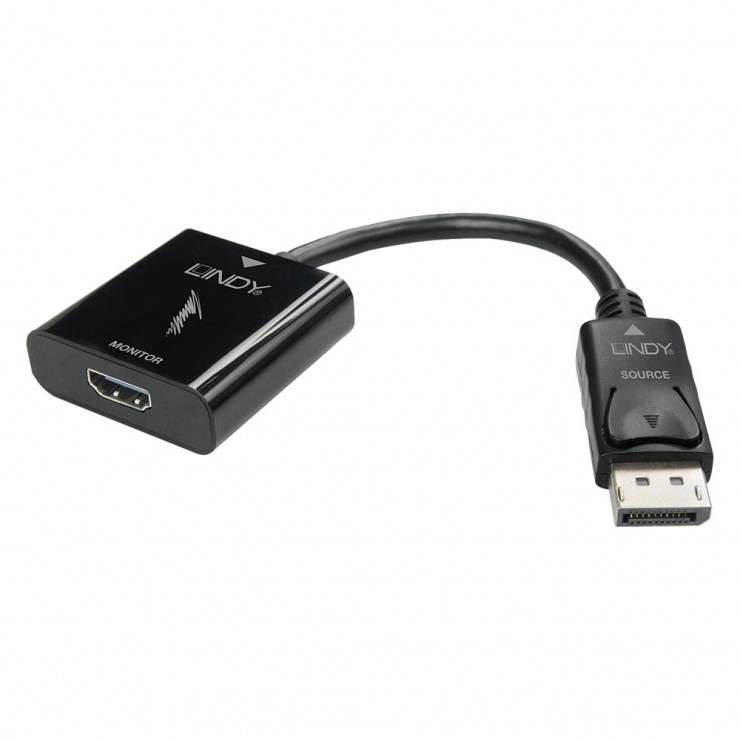 Imagine Adaptor DisplayPort 1.2 la HDMI 2.0 18G Activ T-M, Lindy L41068-1