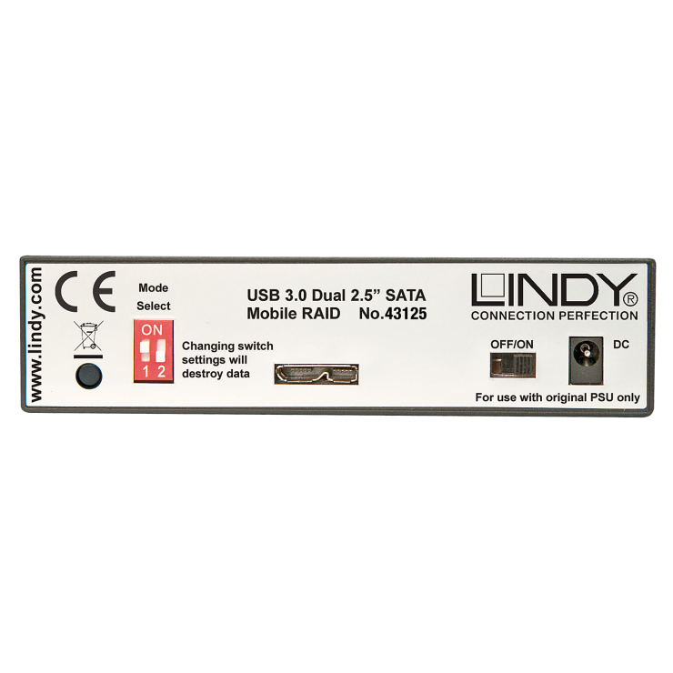 Imagine Rack extern mobil Dual SATA III pentru 2 x 2.5 SATA HDD/SSD Raid la USB 3.0, Lindy L43125-1