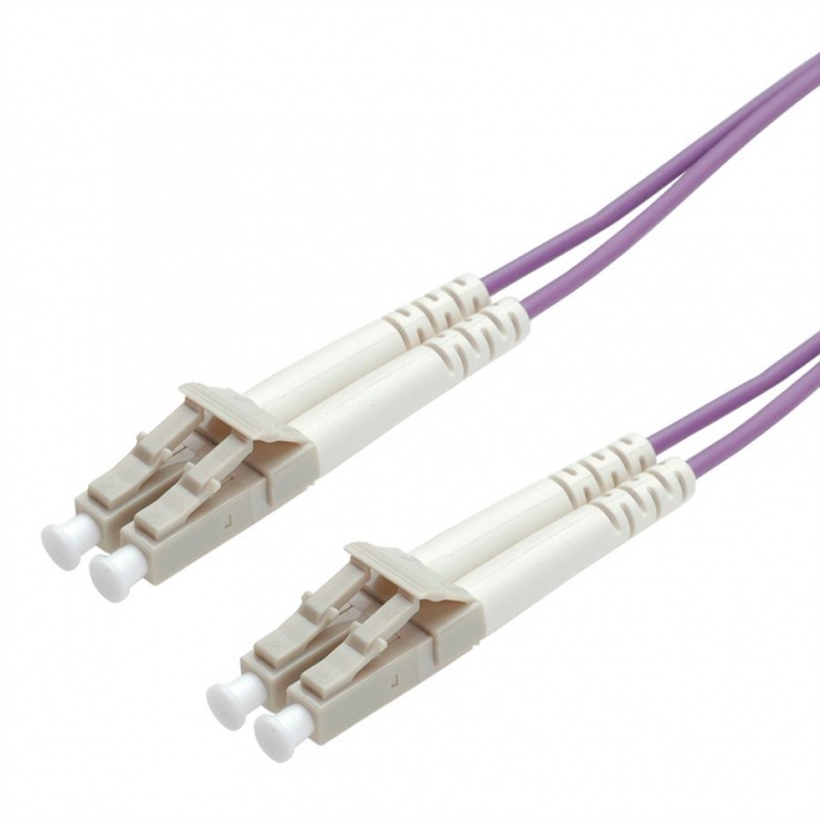 Imagine Cablu fibra optica LC - LC OM4 conector Low Loss 0.5m violet, Roline 21.15.8850