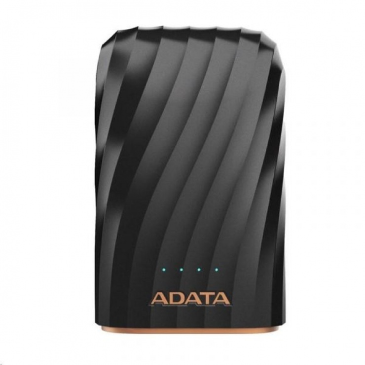 Imagine POWER BANK ADATA 10050mAh 2 x USB + input USB-C 2.4A Negru, A-DATA