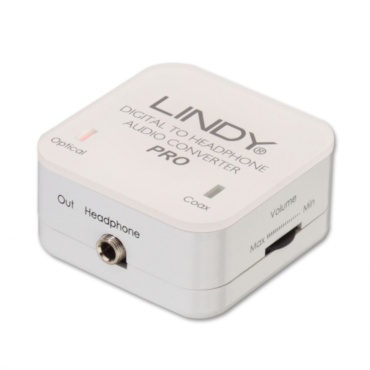 Imagine Convertor digital Coax/SPDIF la analog jack 3.5mm cu amplificare, Lindy L70467